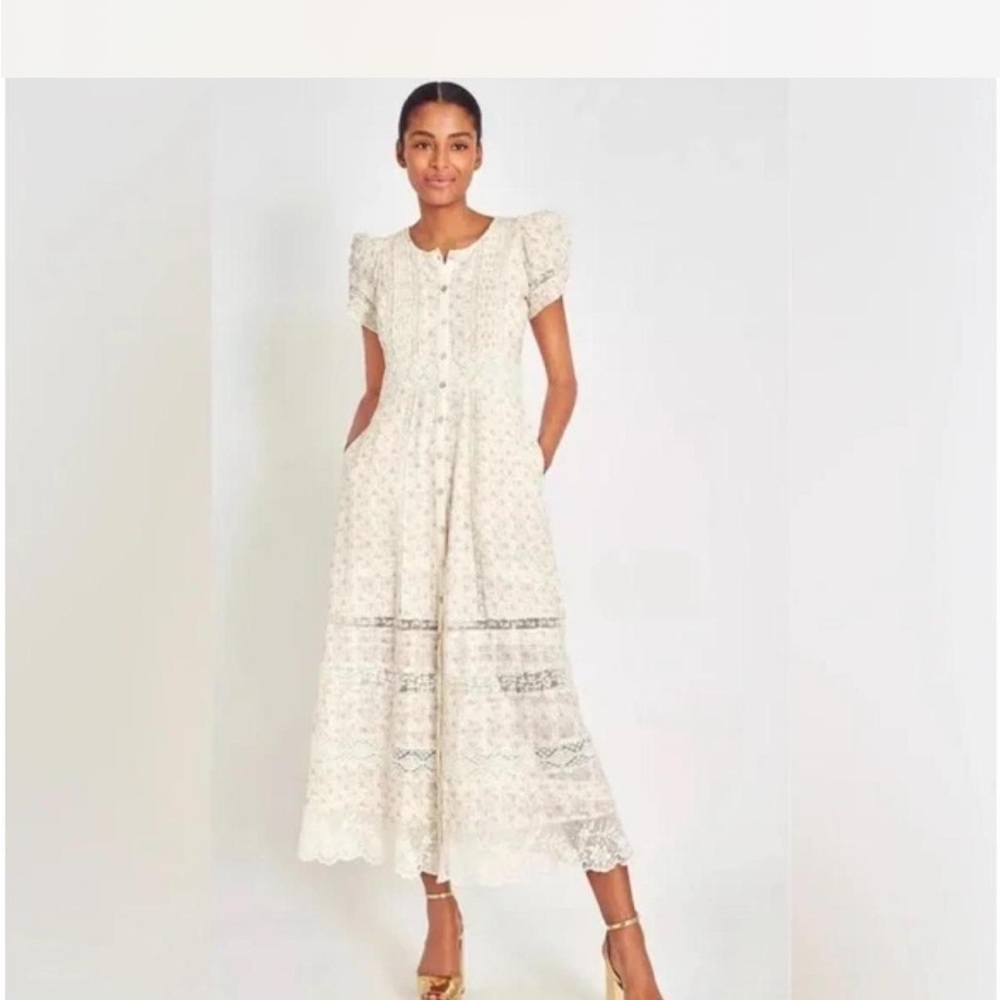 LoveShackFancy Cream Lace Tamsin Maxi Dress NWT